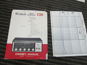 Original Mcintosh C-20 Preamp Owners Manual,16 Pages,Nice Condition,USA,