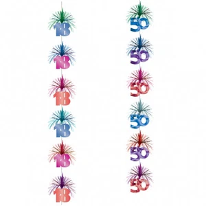 18 & 50. GEBURTSTAG JUBILÄUM PARTY 7FT 2M KASKADE SÄULE BAUMELNDE DEKORATION - Bild 1 von 3