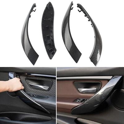 4 Carbon Innentürgriff Abdeckung Verkleidung Für BMW 3er F30 3GT F34 13-19 - Image 1 of 4