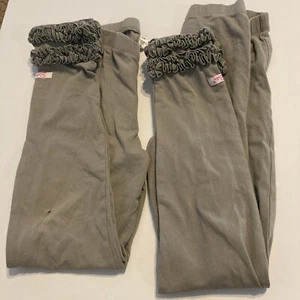 Lot Of 2 Rufflebutts Leggings Size 6 / 7 Solid Gray Ruffle Edge Girls Match All - Picture 1 of 9