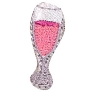Champagne Applique Patch Mini Sparkling Wine Rosé Brut Alcohol Embroidered Badge - Picture 1 of 1