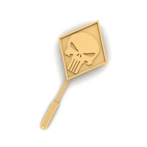 Punisher Skull Lapel Pin Gold Skull Suit Accessories Gothic Halloween Jewelry - Picture 1 of 23