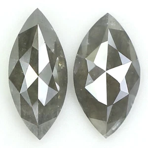 Diamante natural suelto marquesa negro gris color 0,77 ct 7,40 mm corte rosa KDL1076 - Imagen 1 de 8
