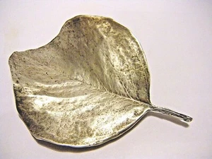 Adorno de pisapapeles vintage forjado a mano de plata esterlina ""Una hoja nueva"" 109 g - Imagen 1 de 7