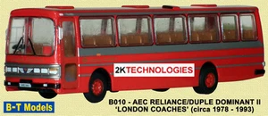 B-T Models B010 Duple Dominant II Coach London Coaches 1/76 Scale/OO Gauge - T48 - Picture 1 of 3