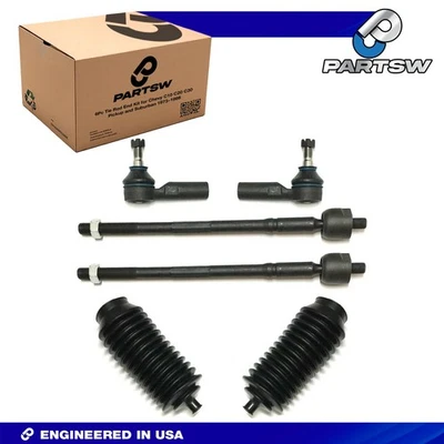 PartsW Toyota Lexus Camry Avalon Sienna ES300 6Pc Tie Rod & Bellow Boot Kit - Image 1 of 4