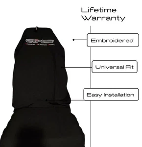2 Superior Quality Front Black Universal AXS Slip On Throw Over Car Seat Covers - Picture 1 of 3
