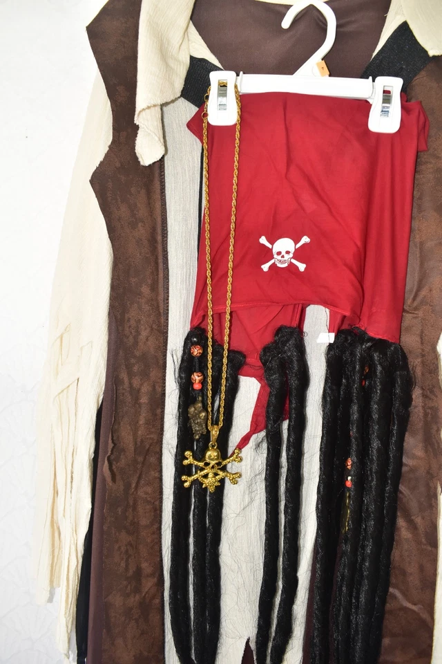 Disney Piratas Caribeño Jack Sparrow Rastas Disfraz Halloween Crucero L Foto 1 de 4