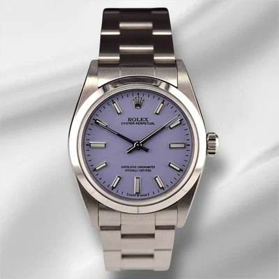 Rolex Oyster Perpetual 31mm Stainless Steel Lavender Dial Watch Ref 67480 - Image 1 of 4