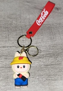 Labubu Coca-Cola Bottle Keychain Key Ring Bag Charm Boom Silicone Strap NWOT - Picture 1 of 5
