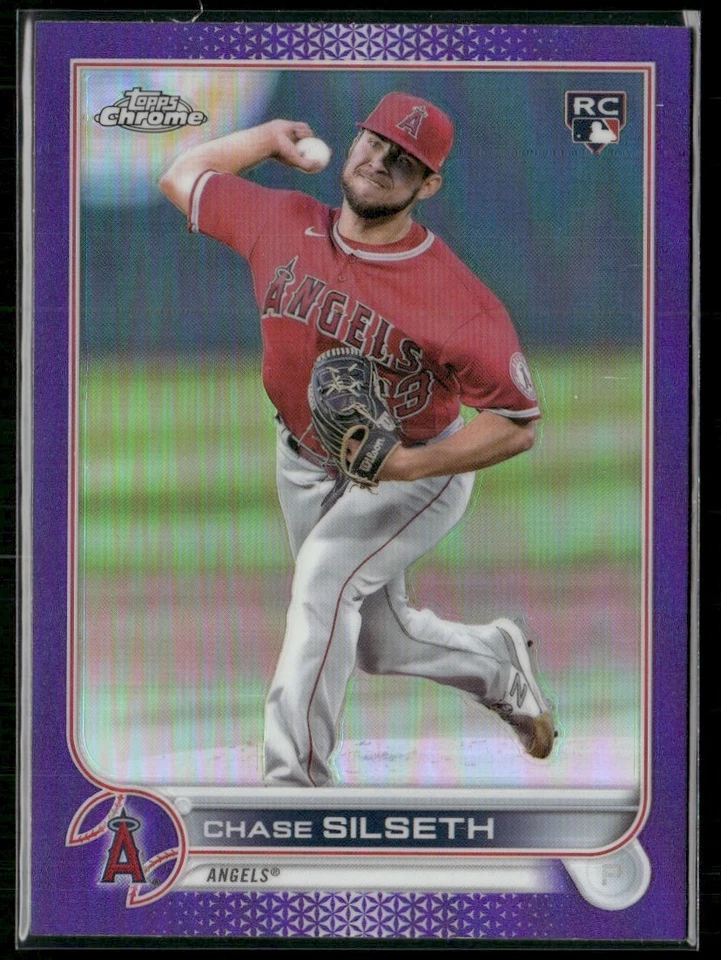 2022 TOPPS CHROME UPDATE PURPLE REFRACTOR CHASE SILSETH RC LOS ANGELES ANGELS - Image 1 of 2