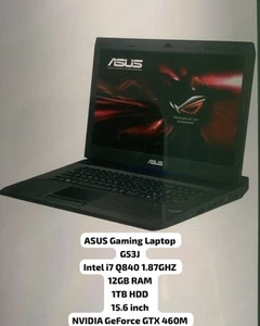 ASUS Gaming Laptop Intel I7 12gb Ram 1tb Hard Drive Nvidia Geforce GTX 460M - Picture 1 of 1