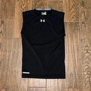 Mens Under Armour Heat Gear Black Sleeveless Compression Size. Large - Picture 1 of 1