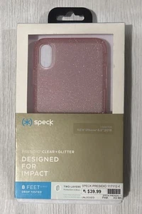 Speck Presidio Clear + Glitter Case für Apple iPhone XS Max - Pink Gold Sparkle - Bild 1 von 1