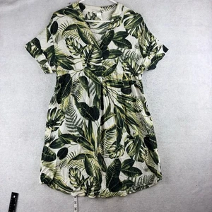 H&M Mama Maternity Short Sleeve Tropical Shift Dress Women's Small Vacation Leaf - Picture 1 of 11