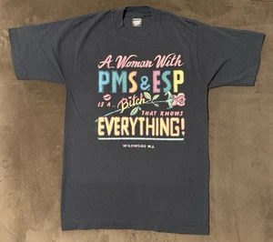 Vintage 90’s PMS & ESP Single Stitch Wildwood NJ Black Tee Women’s Medium - Bild 1 von 8