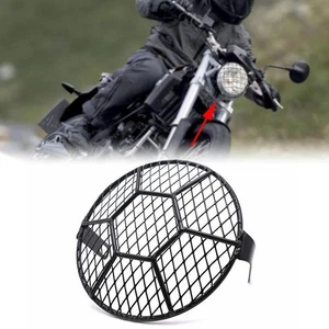 6.5" Headlight Mesh Grill Guard Black Motorcycle Headlamp Light Cover Universal - Picture 1 of 7