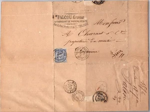 GOLDPATH: FRANCE COVER 1876, WITH LETTER CV776_P01 - Picture 1 of 2