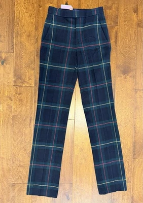 NWT (Sample) RALPH LAUREN Collection Tartan Checked Wool Pants Sz ~0-2 Italy - Image 1 of 4