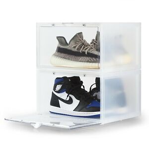New Clear Magnetic Door Shoes Sneakers Display Crates side drop Storage Box AJ