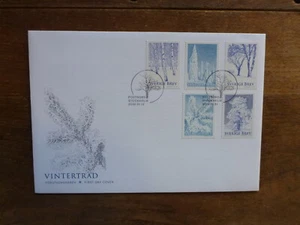 SWEDEN 2015 WINTER TREES SET 5 STAMPS FDC FIRST DAY COVER - Picture 1 of 1