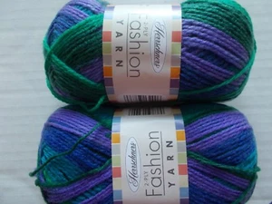 Herrschners Fashion Yarn 2-ply, Blue Lagoon, lot of 2 (220 yds each) - Picture 1 of 2