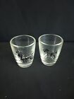  Vintage  Set Of 2 Clear Glass Shot Glasses Dogs Fox Terrier And Cocker Spaniel 