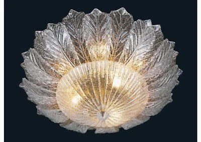 Lámpara de techo en cristal de Murano iluminación veneciana accesorio italiano 9 hojas de luces Foto 1 de 4