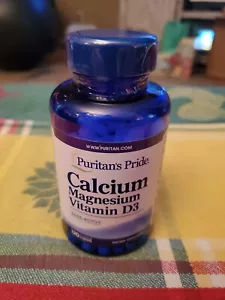 Puritans Pride Calcium Magnesium Vitamin D3 - 120 Caplets Bone Active - Picture 1 of 6