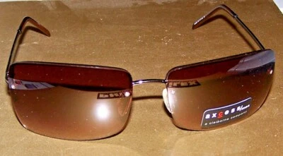 GAFAS DE SOL PARA HOMBRE AXCESS DE CLAIBORNE BRONCE 1/2 MARCOS/ENVOLTURA DE LENTES MARRONES - ¡Nuevas! Foto 1 de 4