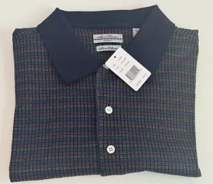 Alan Flusser Poloshirt Herren XL Silver Collection merzerisierte Baumwolle Golf $ 85 neu - Bild 1 von 8
