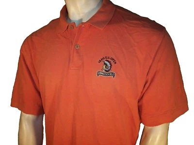 Camisa de Golf Ashworth Mediana Rosa Gruesa Algodón Shinnecock Hills US Open USGA Logo Foto 1 de 4