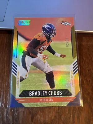 Bradley Chubb 2021 Score Gold Zone Parallel #222 /50 Denver Broncos NM-MT - Image 1 of 4