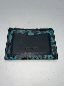 COACH Slim Bifold Card Wallet In Signature Canvas w/Rexy By Guang Yu #1256 Black - Picture 1 of 7