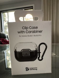 Samsung Galaxy Buds3|Buds3 Pro Coque Clip avec Mousqueton Verrouillage Transparent Détachable - Photo 1 sur 8