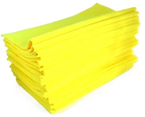 Microfibre Cloths Yellow Edgeless Pack of 36 - FREE NEXT DAY UK DELIVERY - Picture 1 of 7