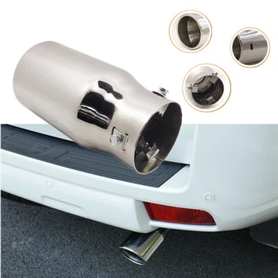 76mm Car Rear Tail Throat Liner Exhaust Muffler Tip Stainles Steel Pipe Modified - Image 1 of 4