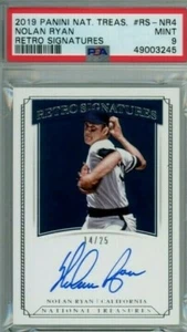 Panini National Treasures 2019 firma Nolan Ryan automático/25 PSA 9 como nuevo Pop 1 - Imagen 1 de 2