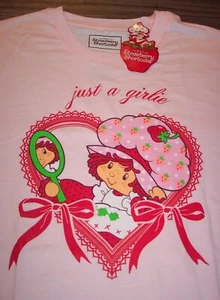 Vintage Style PINK STRAWBERRY SHORTCAKE T-Shirt MENS SMALL NEW w/ TAG 1980's - Picture 1 of 4