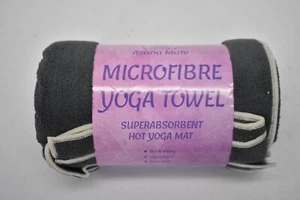 Asana Mate Microfiber Yoga Towel Mat Quick Drying 72" x 26" Premium Dark Gray - Picture 1 of 7
