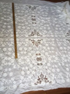 100% cotton Embroidery fabric intricate lace panel (49”x23”) one of a kind - Picture 1 of 10