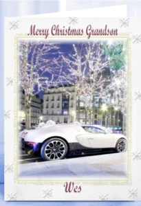 Personalised Christmas Card Car Son Grandson Nephew Brother Friend - Picture 1 of 2