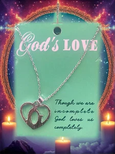 Collar Dios Es Amor en Color Plata u Oro Collares Espirituales - Imagen 1 de 3