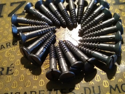 Ø 6 x 3/4" ANTIQUE WOOD SCREWS OLD IRON VINTAGE WOOD SREW SLOTTED FILM FURNITURE Cover
