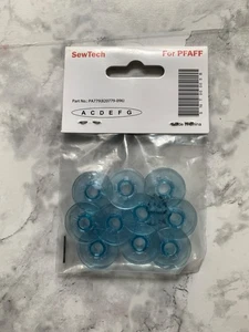 Pfaff Blue Plastic Bobbins 10 pcs #779(820779-096) - Picture 1 of 5