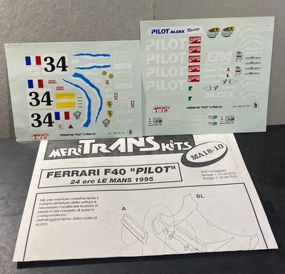 MERI KITS 1/18 TRANSKIT - Ref: MA1810 FERRARI F40 PILOT - LE MANS 1995 x BURAGO - Immagine 1 di 4