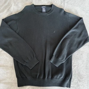 Nautica Sweater Mens 2XL Black Crewneck Cotton Pullover Embroidered Logo Classic - Picture 1 of 9
