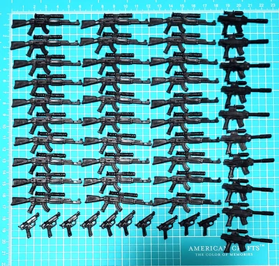 GI JOE COBRA WEAPONS ARMY BUILDER LOT AK-47 SUNBOW LASER RIFLE PISTOL 50 PIECES - Image 1 of 3