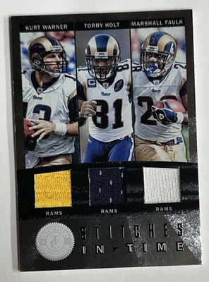 2012 Panini Totally Certified Stitches In Time Relic 89/89 Warner Holt Faulk - Image 1 of 4