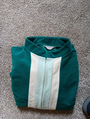 Женский халат Vanity Fair изумрудно-зеленый винтажный с велюровыми молниями размер 18 длина до колена - Изображение 1 из 4